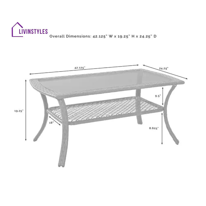 Meier Outdoor Sofa Set 2 Seater 2 Single seater and 1 Center Table (Grey) - Sofa Sets