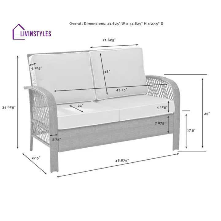 Meier Outdoor Sofa Set 2 Seater 2 Single seater and 1 Center Table (Grey) - Sofa Sets