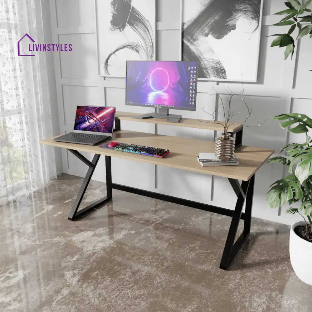 Meja Study Table | Computer Table | Study Table for Home - Beige - Art & Drafting Tables
