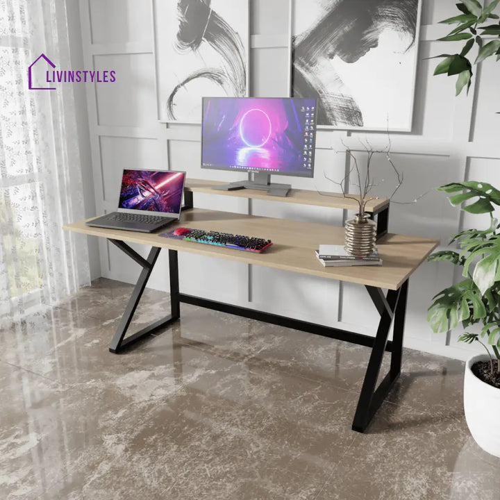 Meja Study Table | Computer Table | Study Table for Home - Beige - Art & Drafting Tables