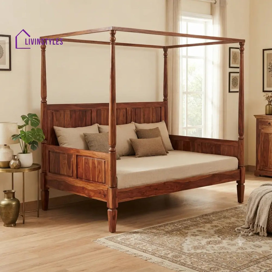 Mélanie Wooden Divan Bed for Living Room | Solid Sheesham Wood