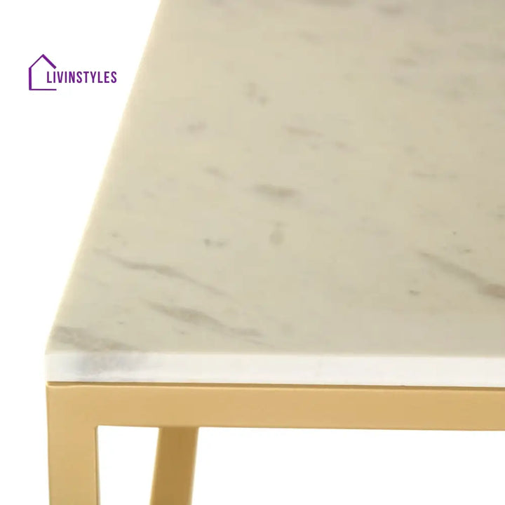 Melbourne Marble Coffee Table In Gold Finish
