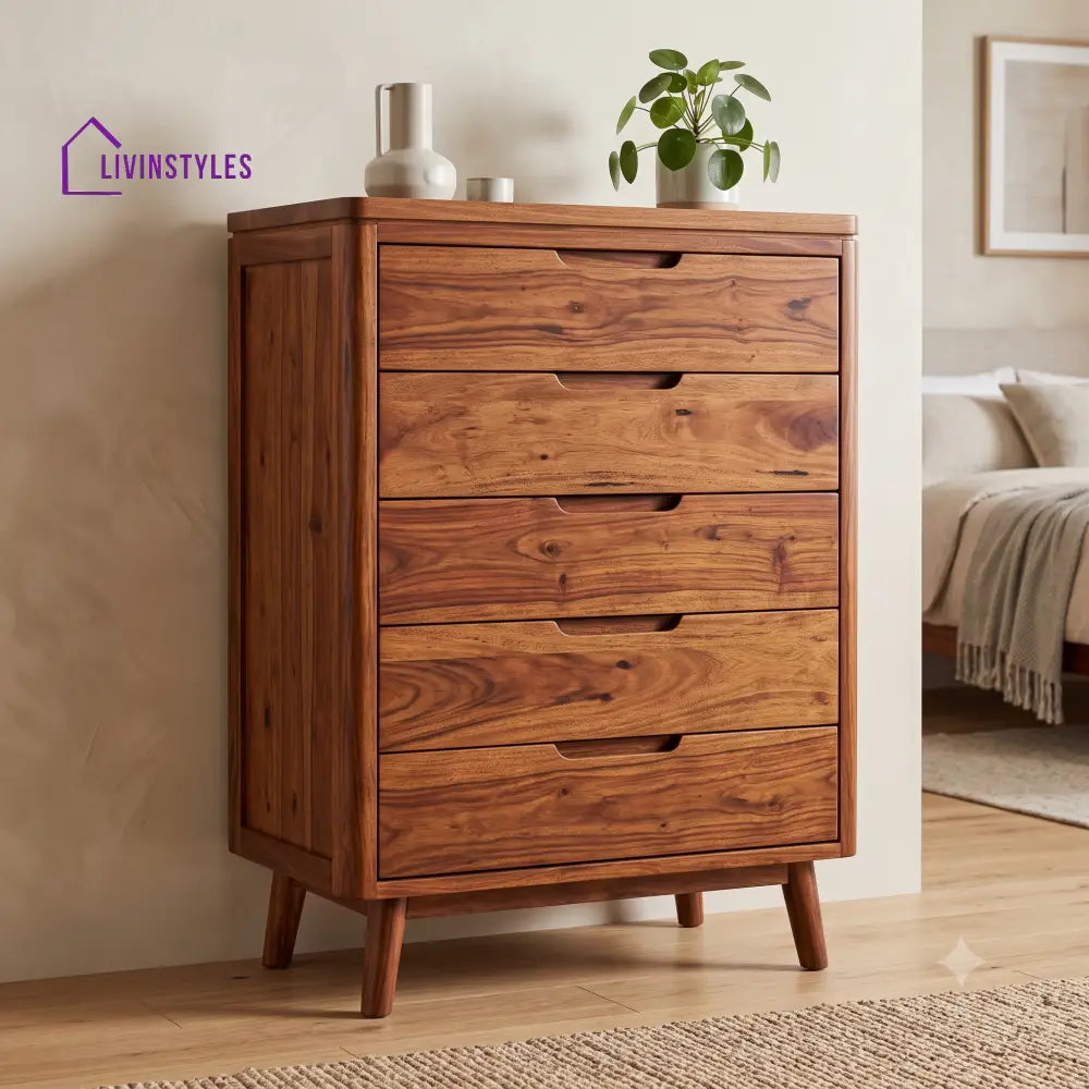 Melchior Premium Wooden Chest of Drawers for Bedroom | Living Room