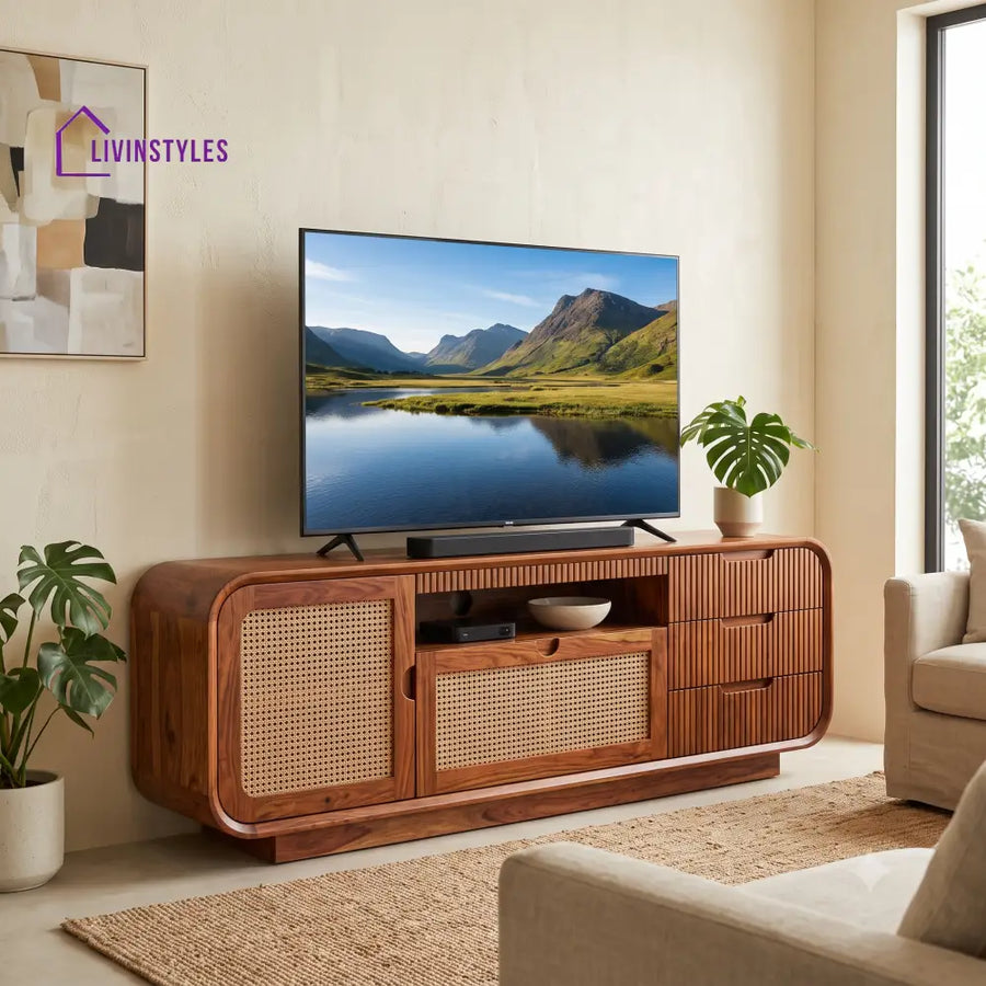 Melina Solid Sheesham Wood Tv Unit for Living Room | Tv Cabinet | Tv Console Unit