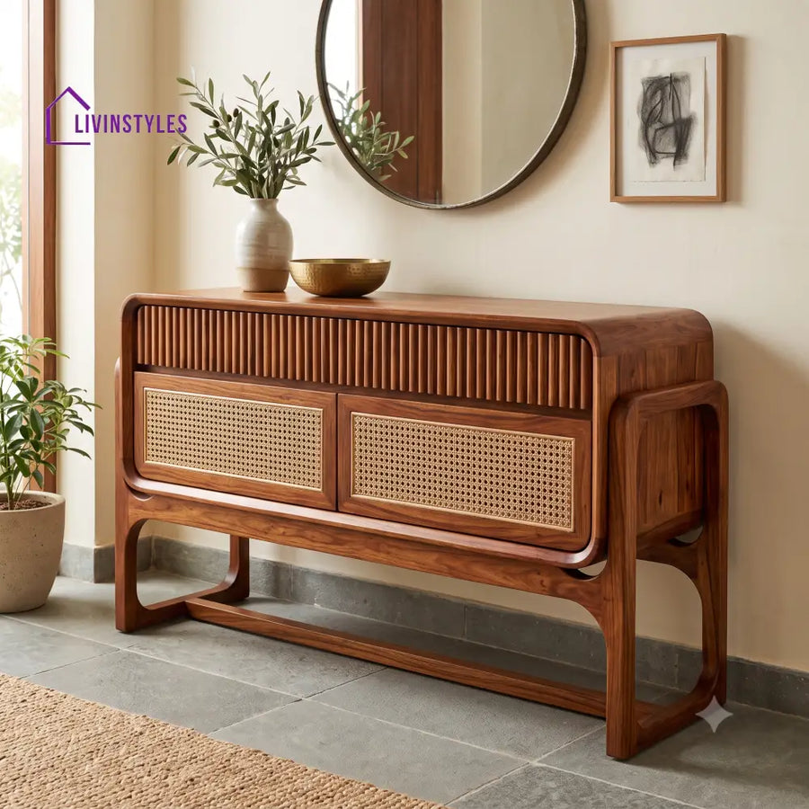 Melisande Premium Wooden Console Table for Living Room | Entryway Table