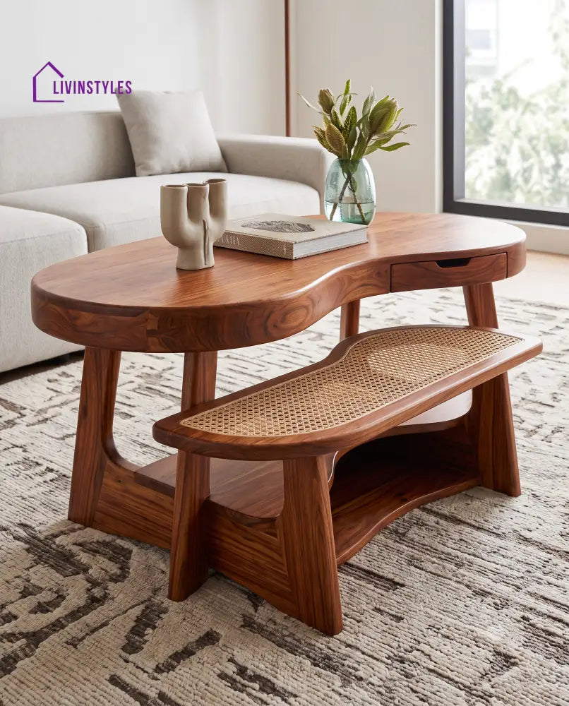 Mélissa Wooden Coffee Table for Living Room | Tea Table | Teapoy | Center table
