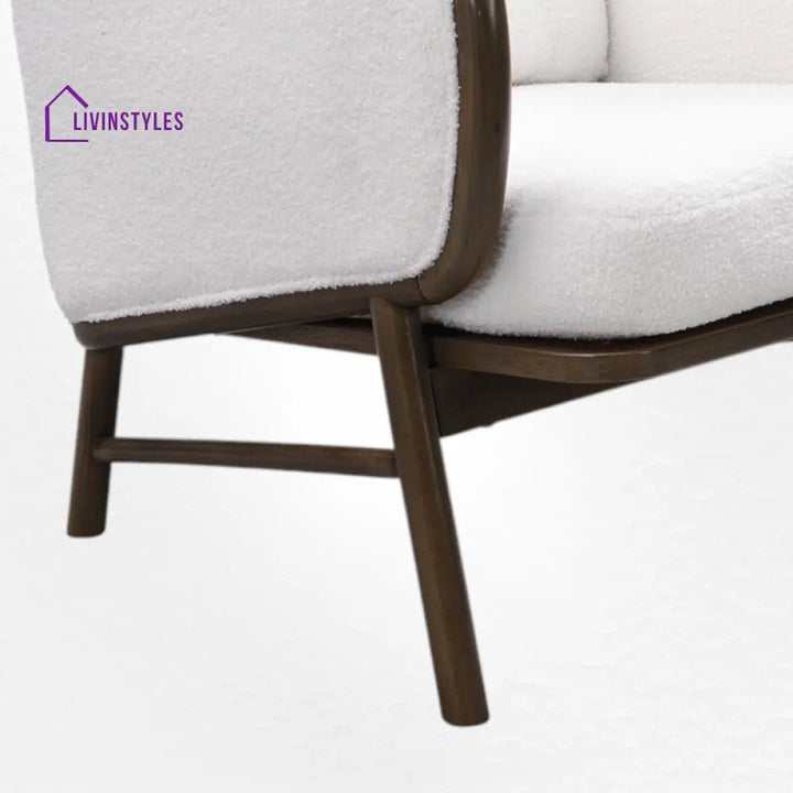 Menaka Solid Wood and Fabric Arm Chair | Living Room Chair | Lounge Chair