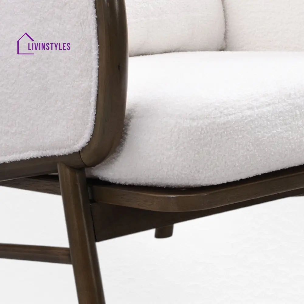 Menaka Solid Wood and Fabric Arm Chair | Living Room Chair | Lounge Chair