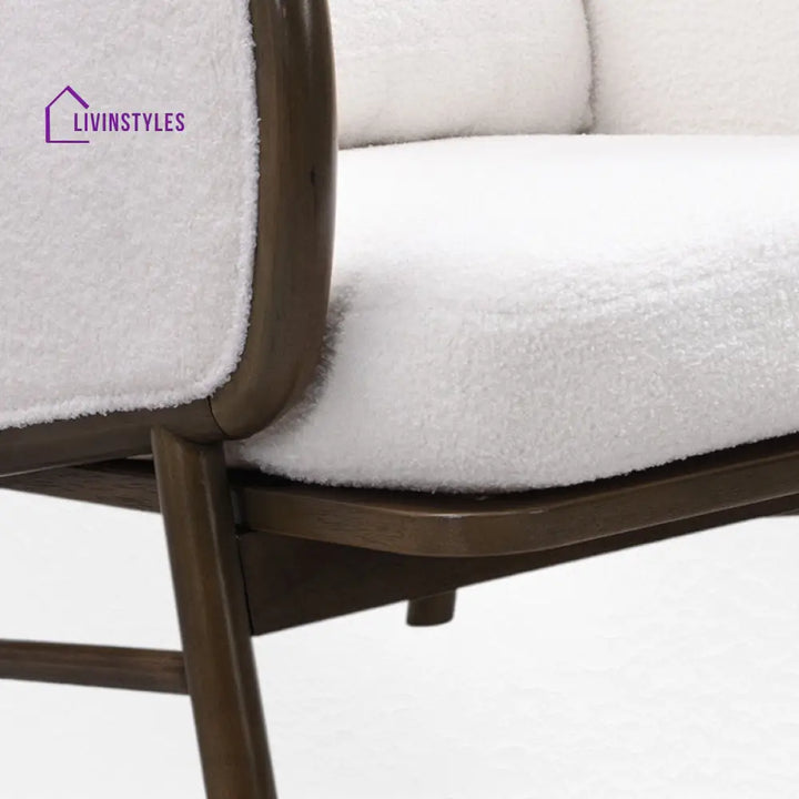 Menaka Solid Wood and Fabric Arm Chair | Living Room Chair | Lounge Chair