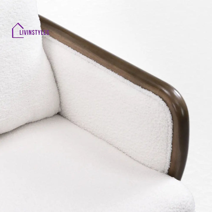 Menaka Solid Wood and Fabric Arm Chair | Living Room Chair | Lounge Chair