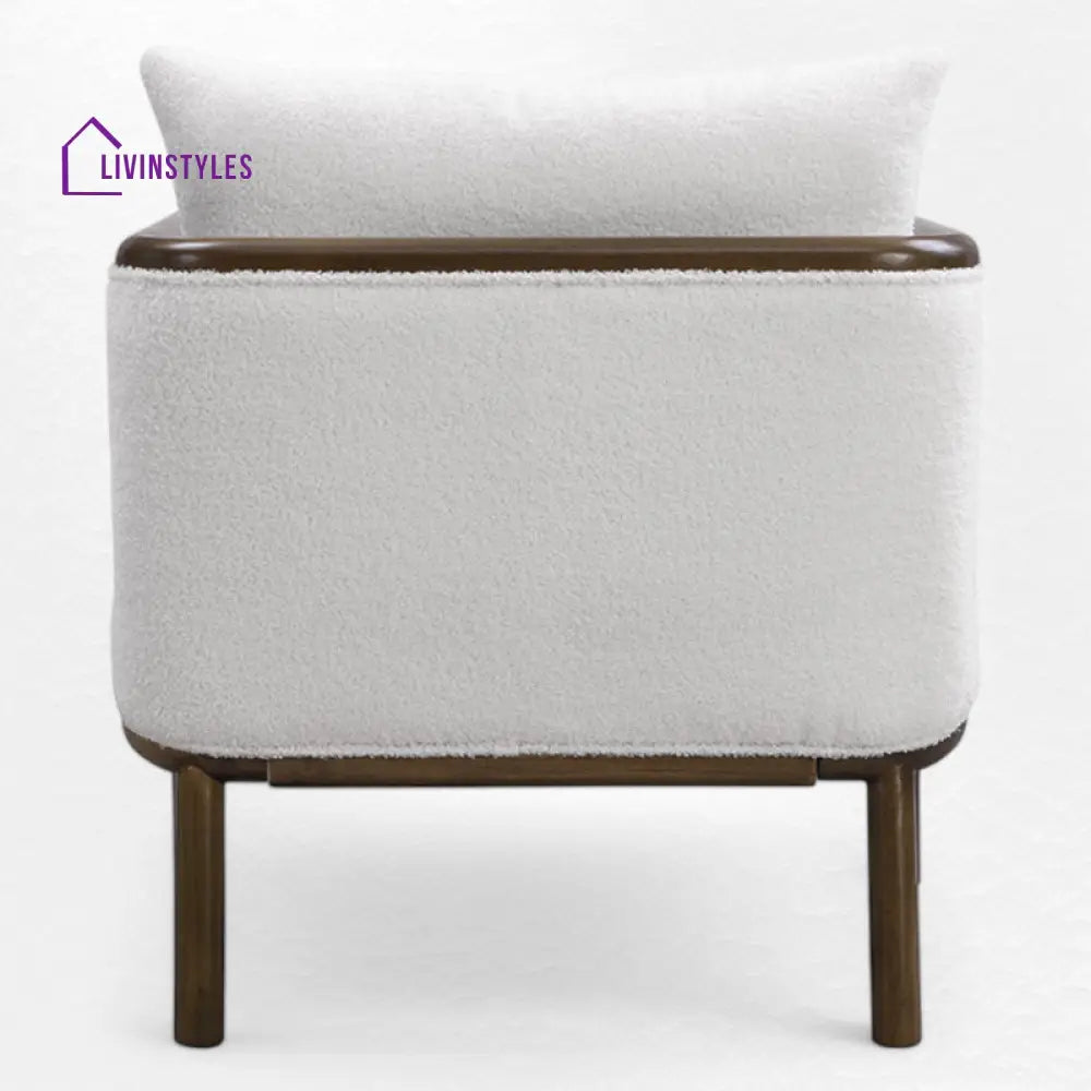 Menaka Solid Wood and Fabric Arm Chair | Living Room Chair | Lounge Chair