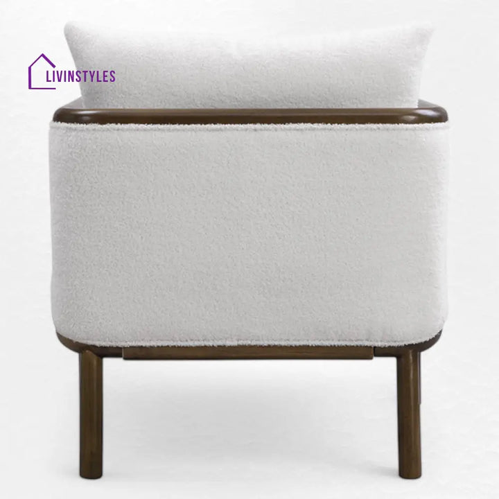 Menaka Solid Wood and Fabric Arm Chair | Living Room Chair | Lounge Chair