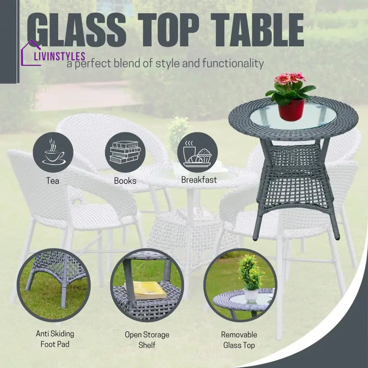 Mercedes 5-Piece Outdoor Rattan Wicker Patio Bistro Set Patio Set