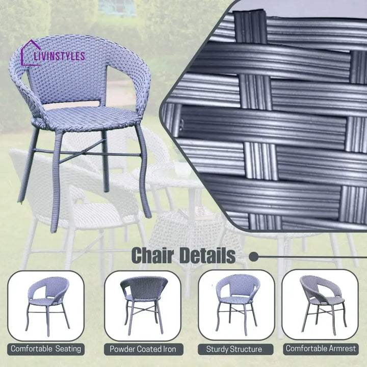 Mercedes 5-Piece Outdoor Rattan Wicker Patio Bistro Set Patio Set