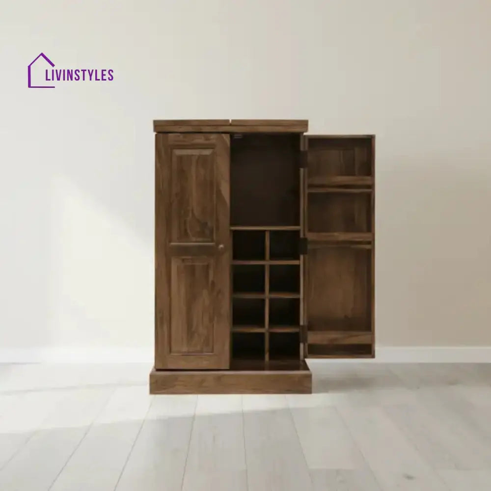 Mercedes Solid Wood Bar Cabinet L 90/180 (when open) x D 50 x H 120/123 cm / Walnut Bar