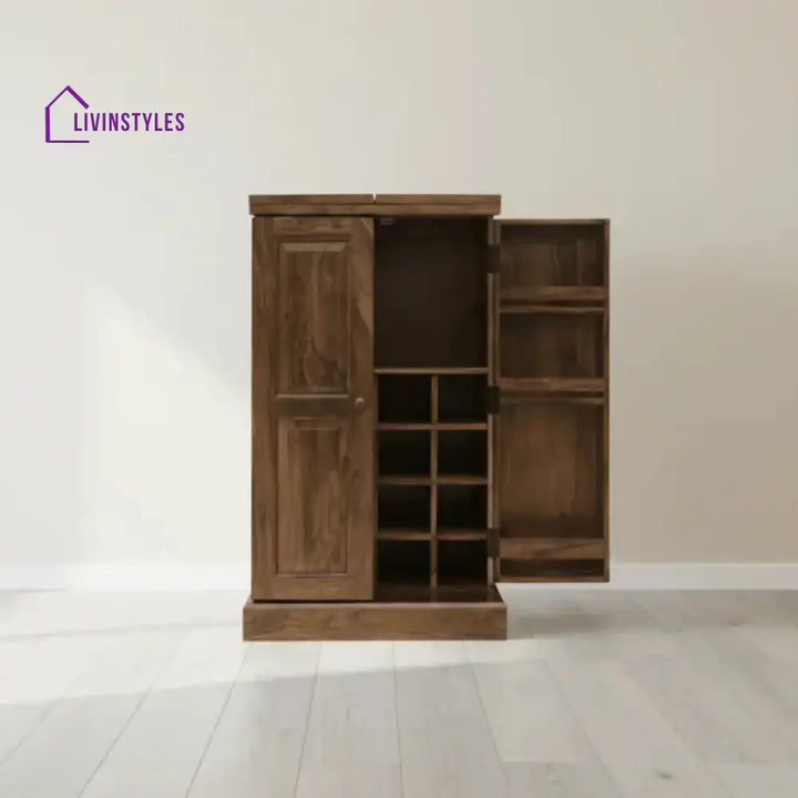 Mercedes Solid Wood Bar Cabinet L 90/180 (when open) x D 50 x H 120/123 cm / Walnut Bar