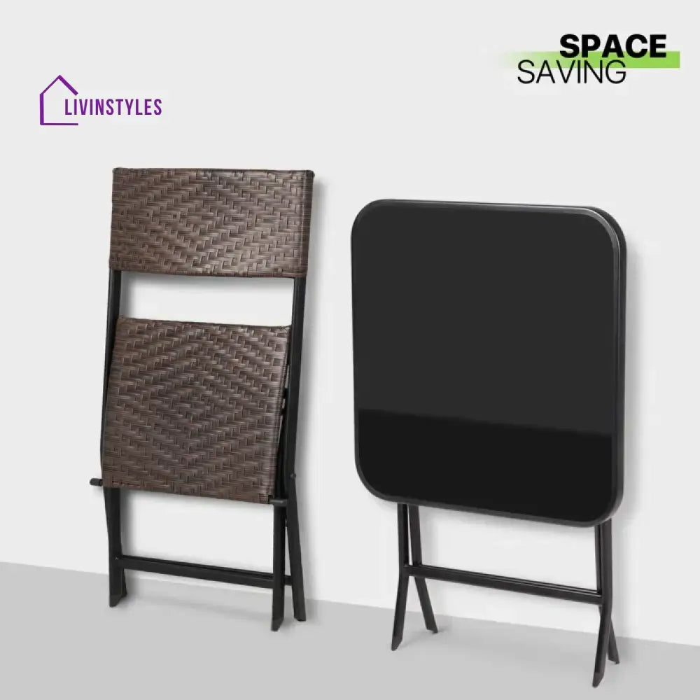 Messer Outdoor Patio Seating Set 2 Chairs and 1 Table Set (Brown) - Coffee Table Sets