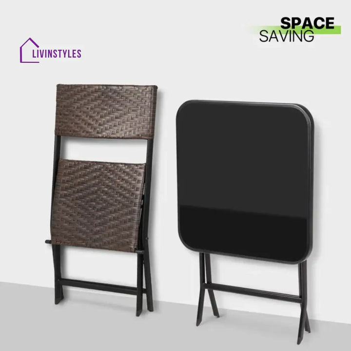 Messer Outdoor Patio Seating Set 2 Chairs and 1 Table Set (Brown) - Coffee Table Sets