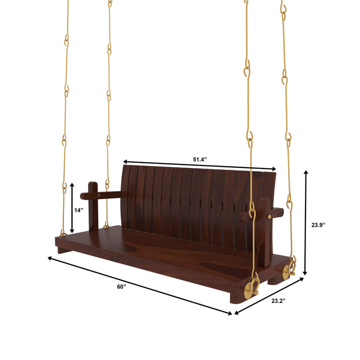 Ashna Elegant Wooden Swing Under Staircase with Traditional Decor Accents