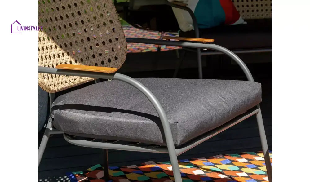 Meta Outdoor Garden Balcony Sofa Set 2 Seater 2 Single seater 1 side table and 1 Center Table Set (Honey + Grey)