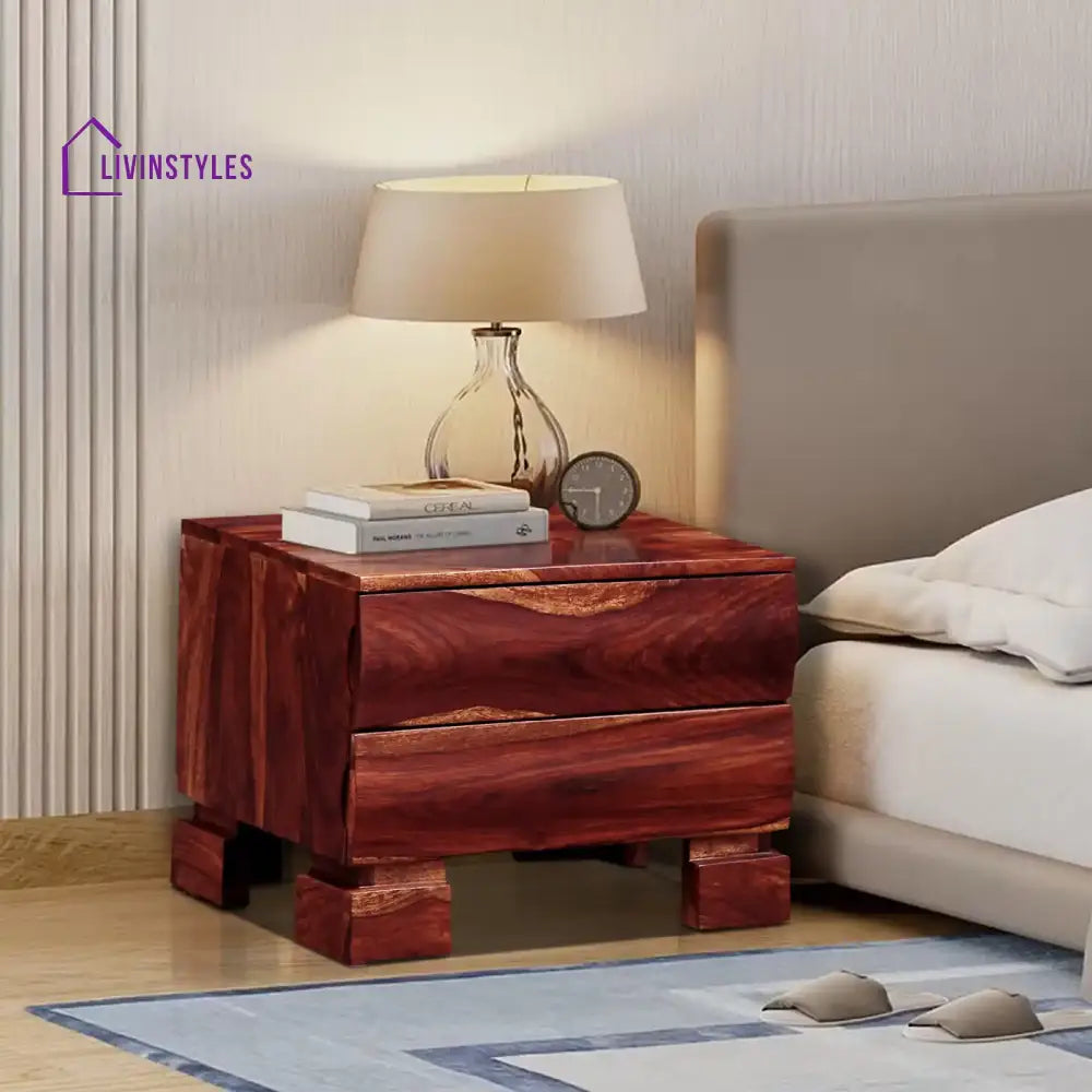 Tulsi Sheesham Wood Bedside Table Honey Bedroom Furniture Sets