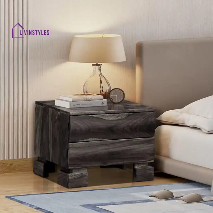 Tulsi Sheesham Wood Bedside Table Walnut Bedroom Furniture Sets