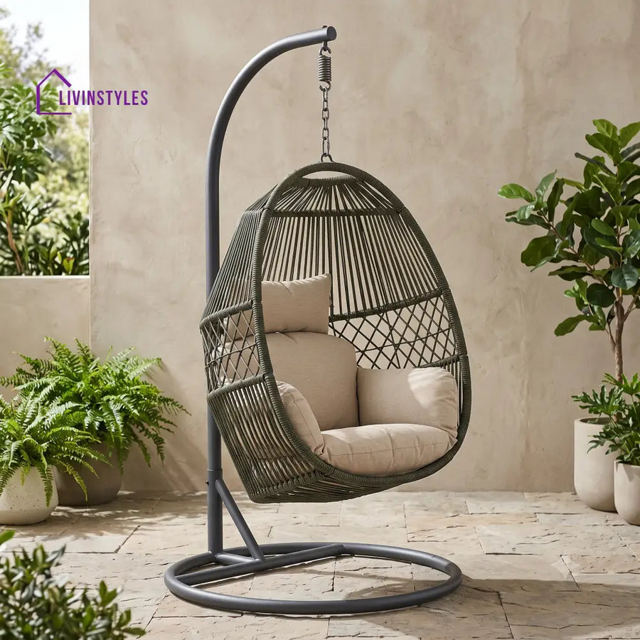 Michalina Premium MS Frame with Powder Coated Outdoor Swing Chair with Stand