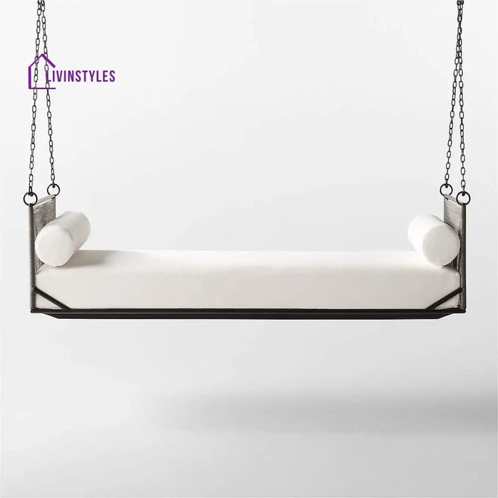 Michel Three Seater Hanging Swing Without Stand For Balcony Garden Swing (Grey) - Swings