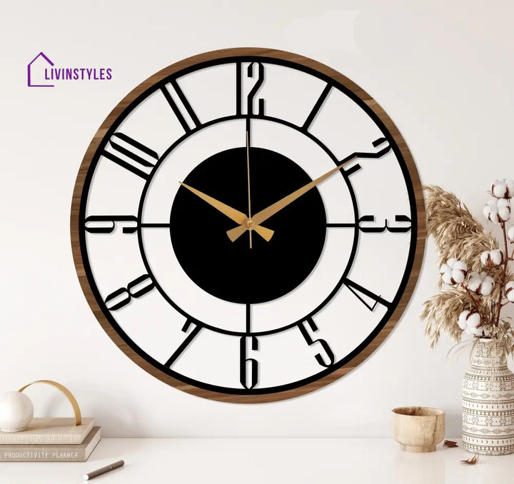Mid Century Modern Metal Wall Clock 40 cm / 15.7 inch