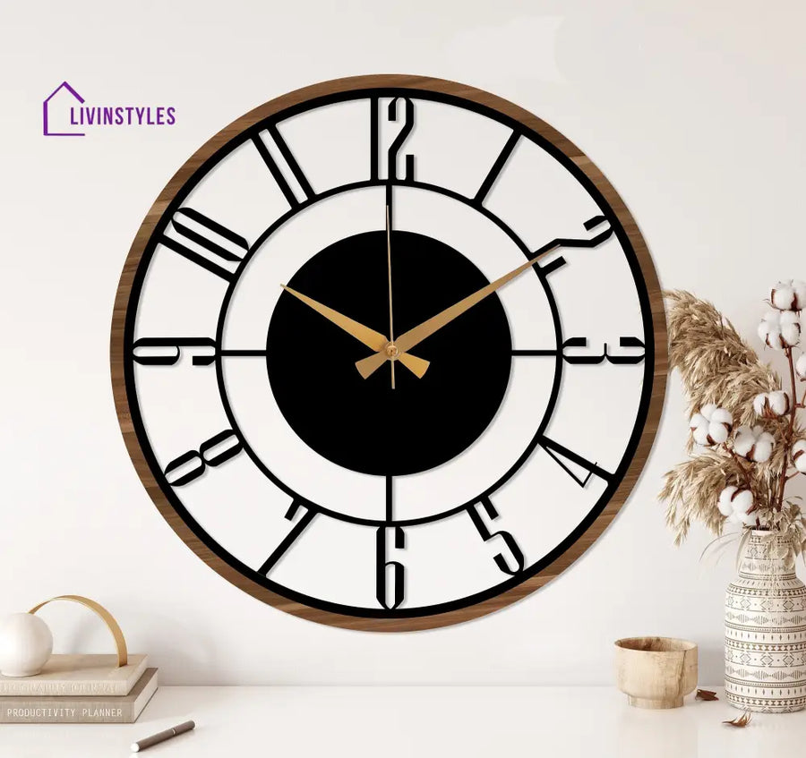 Mid Century Modern Metal Wall Clock 40 cm / 15.7 inch