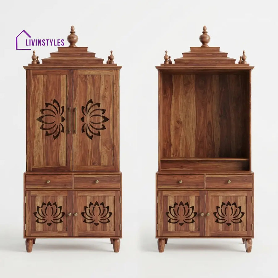 Mihika Premium Solid Wood Home Temple | Pooja Mandir for Home