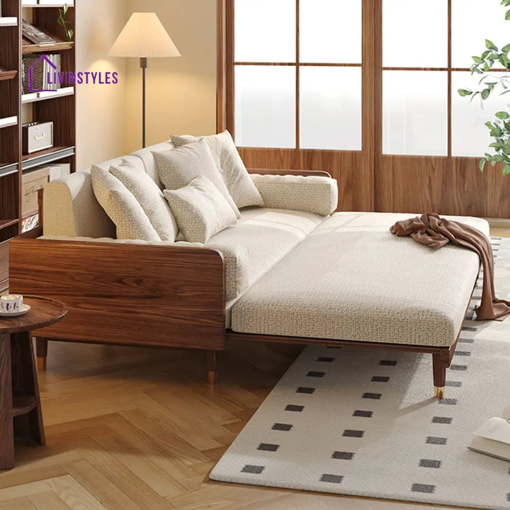 Mihika Solid Wood Sofa Come Bed | Easy Folding Sofa Come Bed