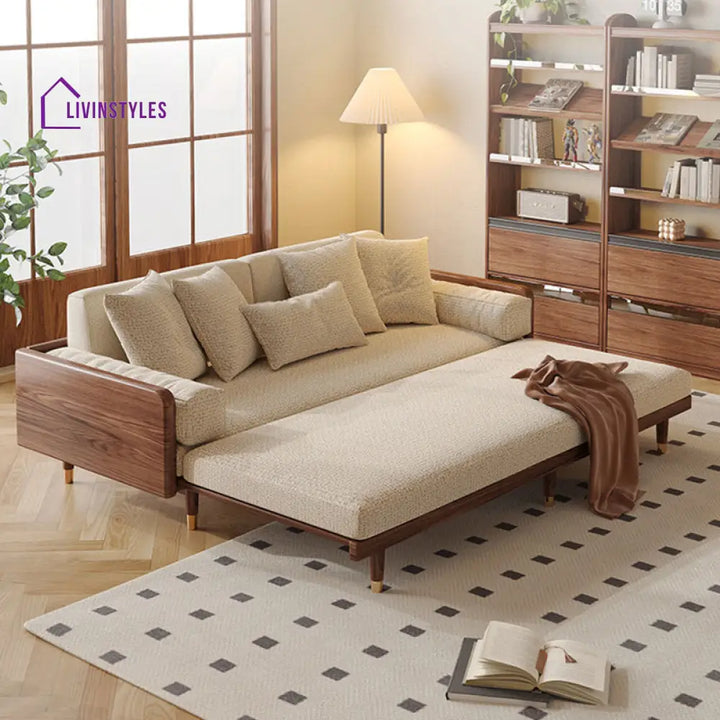 Mihika Solid Wood Sofa Come Bed | Easy Folding Sofa Come Bed