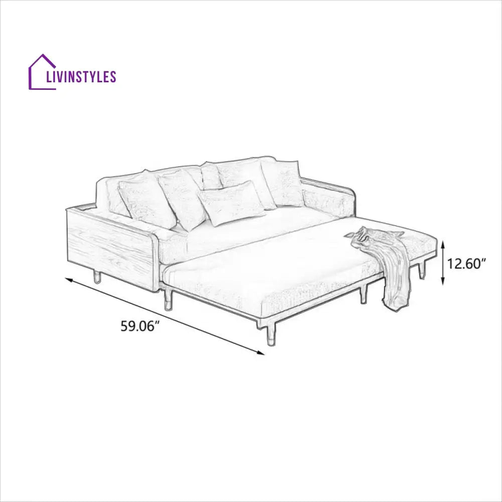 Mihika Solid Wood Sofa Come Bed | Easy Folding Sofa Come Bed