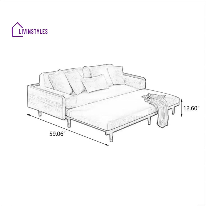 Mihika Solid Wood Sofa Come Bed | Easy Folding Sofa Come Bed