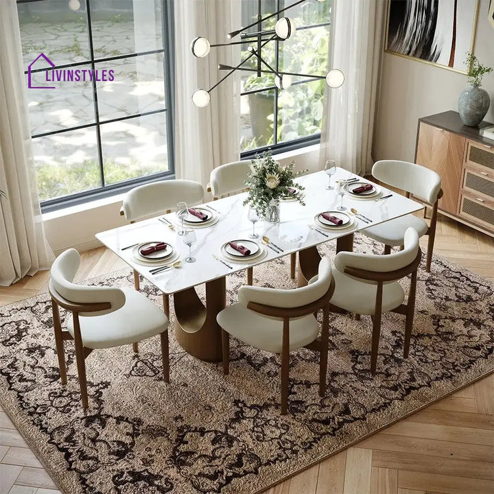 Mikhail 7 Pieces Modern Luxury Dining Table Set for 6