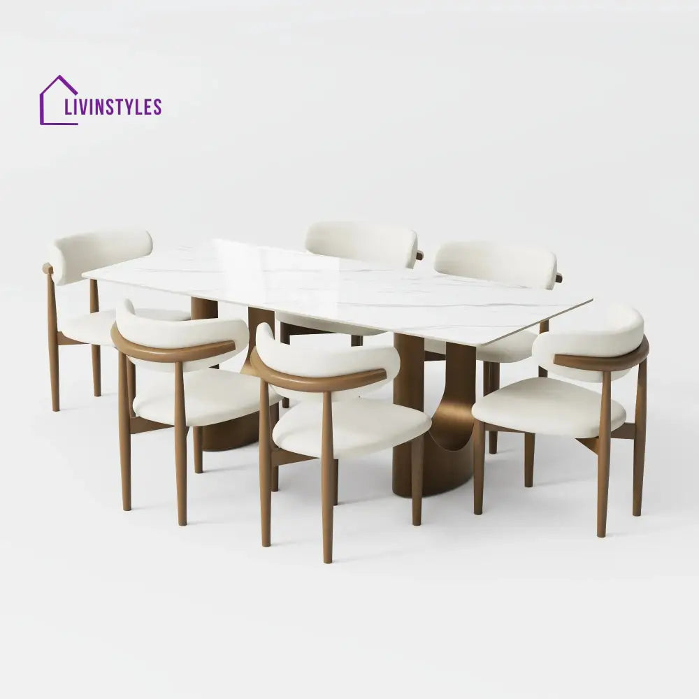 Mikhail 7 Pieces Modern Luxury Dining Table Set for 6