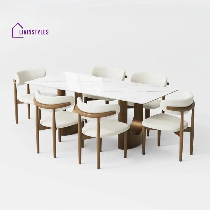 Mikhail 7 Pieces Modern Luxury Dining Table Set for 6