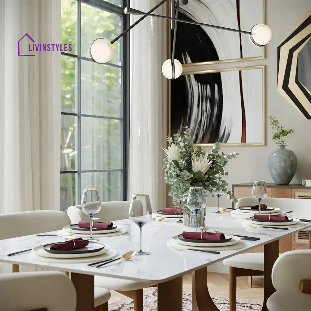 Mikhail 7 Pieces Modern Luxury Dining Table Set for 6