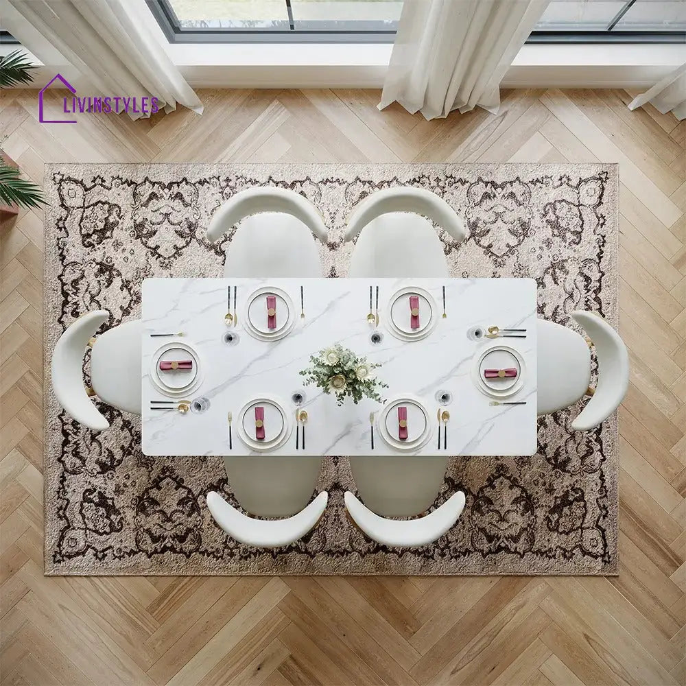 Mikhail 7 Pieces Modern Luxury Dining Table Set for 6