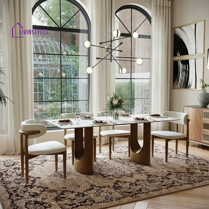 Mikhail 7 Pieces Modern Luxury Dining Table Set for 6