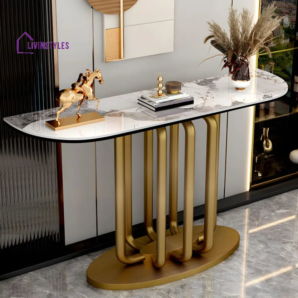 Mikhail Stainless Steel Console Table for Living Room
