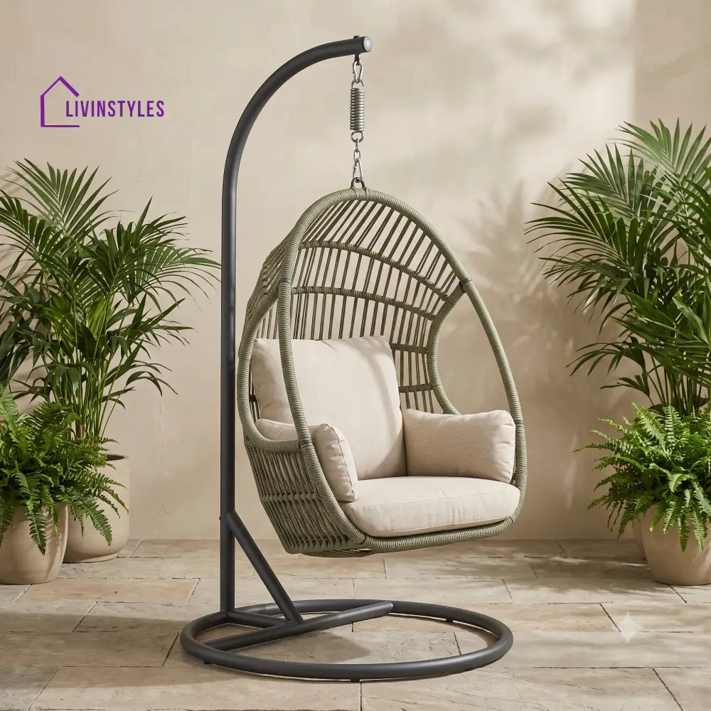 Mikołaj Premium MS Frame with Powder Coated Outdoor Swing Chair with Stand