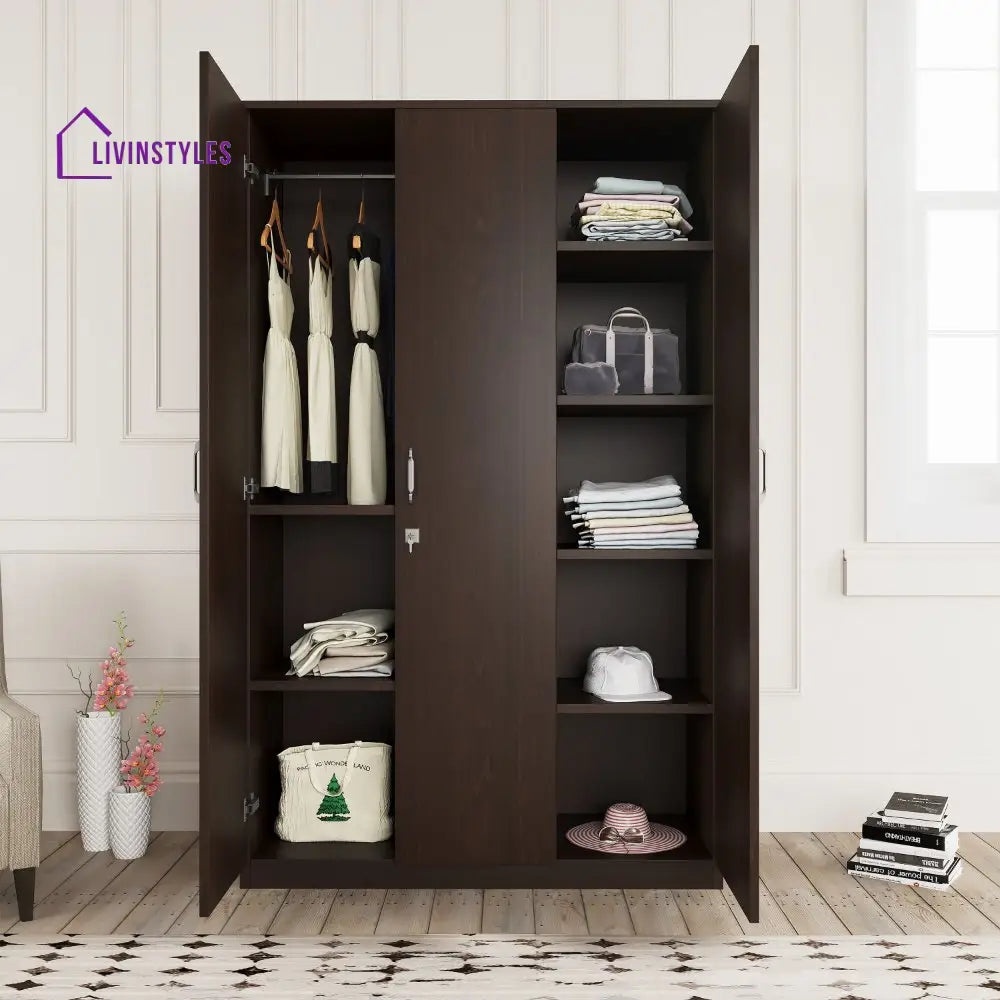 Sergey 3 Door Wardrobe without Mirror (New Wenge) Home Furniture
