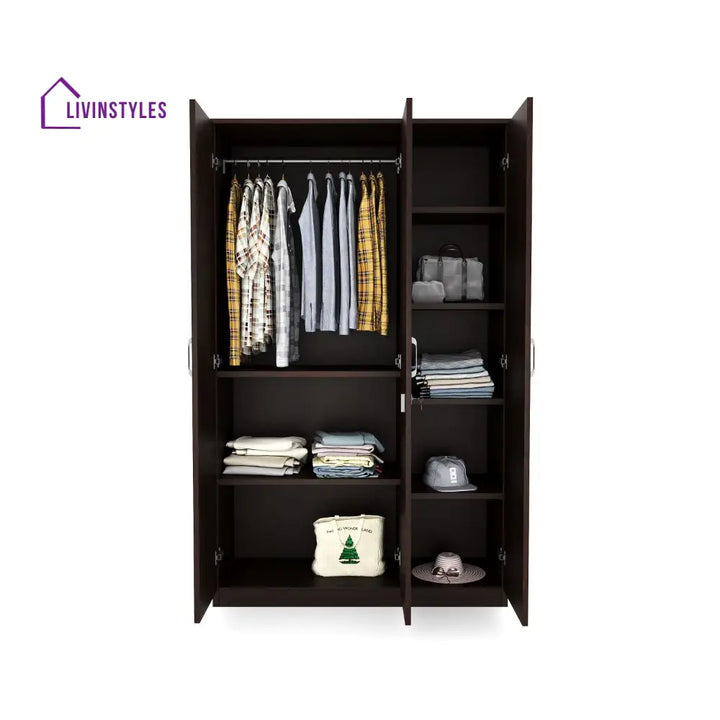 Sergey 3 Door Wardrobe without Mirror (New Wenge) Home Furniture