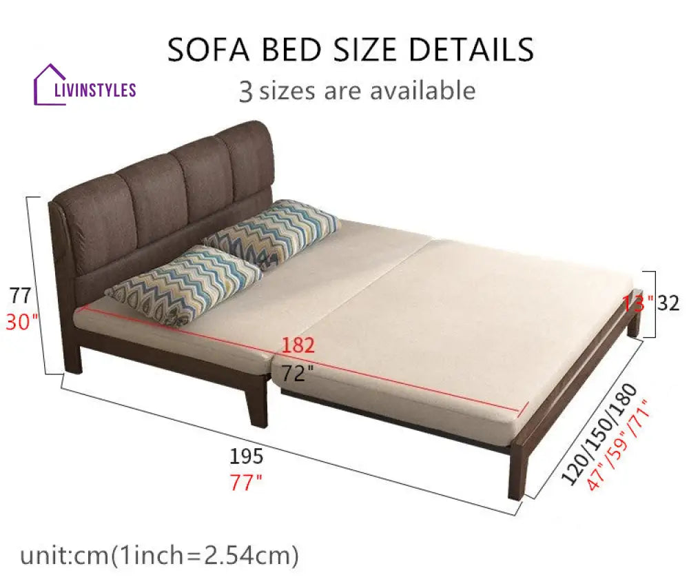 Solid Wood Pull Out Sofa Bed SOFA BED
