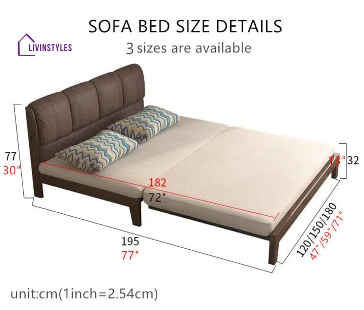 Solid Wood Pull Out Sofa Bed SOFA BED