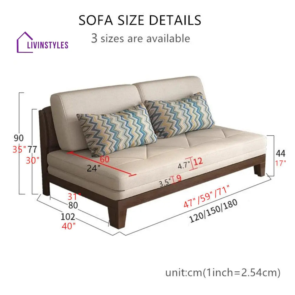 Solid Wood Pull Out Sofa Bed SOFA BED