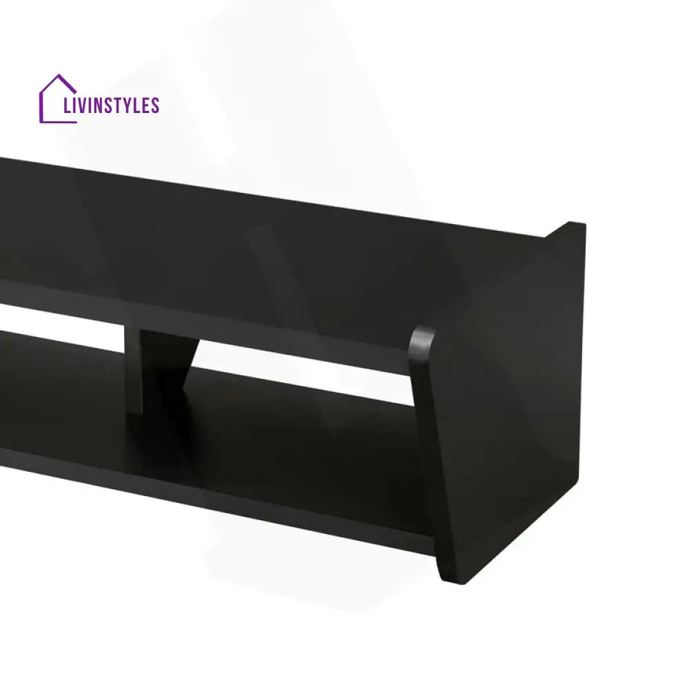 Mila Wall Mounted Black Finish Tv Unit Stand for Living Room