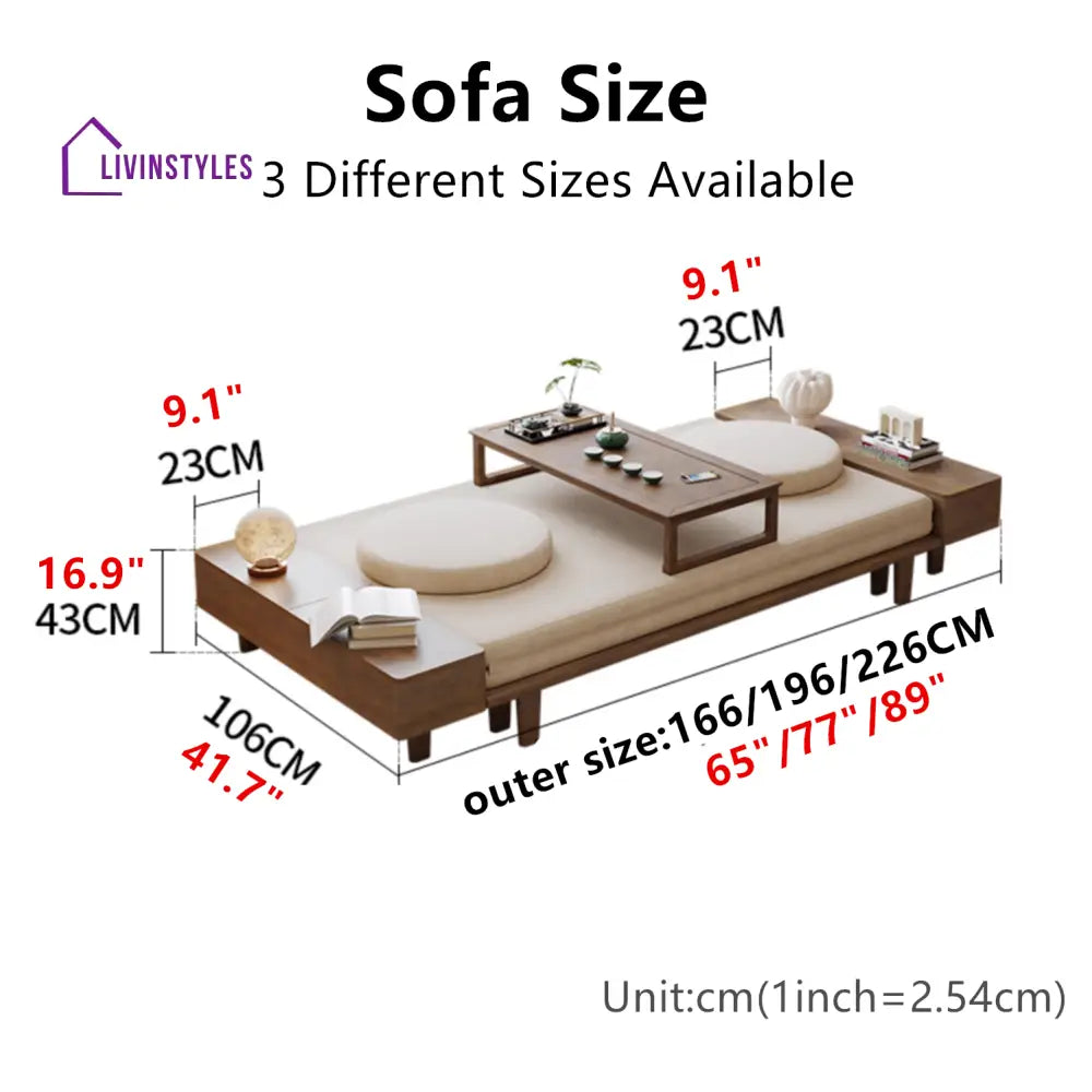 Zen Transform Sofa Bed with Chabudai Table 166CM/65INCH / STORAGE BOX ARMREST FURNITURE